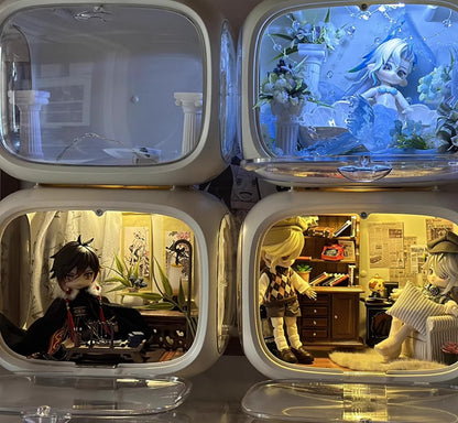 Miniature Scene Dollhouse Display Case