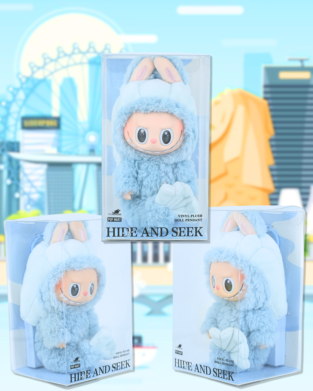 LABUBU HIDE AND SEEK IN SINGAPORE SERIES-Vinyl Plush Doll Pendant